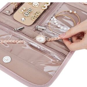 Elegant Pink Jewelry Organizer Bag